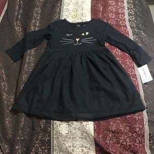 Halloween a black Cat Dress (18M)